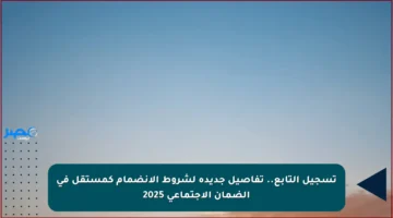 تسجيل التابع.. تفاصيل جديدة لشروط الانضمام كمستقل في الضمان الاجتماعي 2025